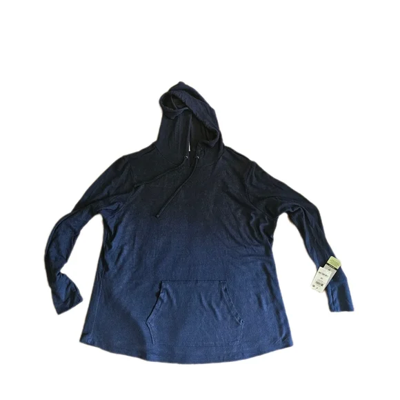 Ideology Womens Knit Hoodie Blue Size 1X - Picture 2 of 2